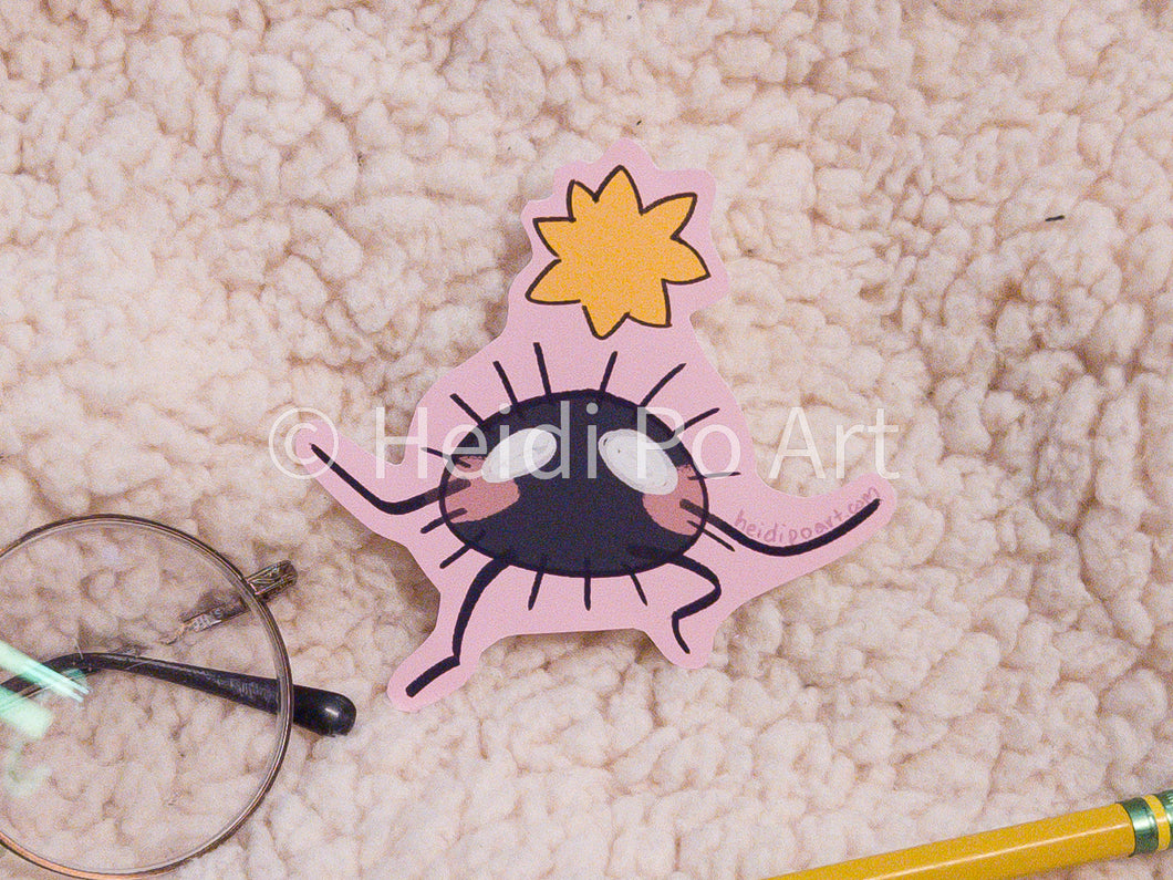 Soot Sprite with Konpeito (Yellow) - Sticker