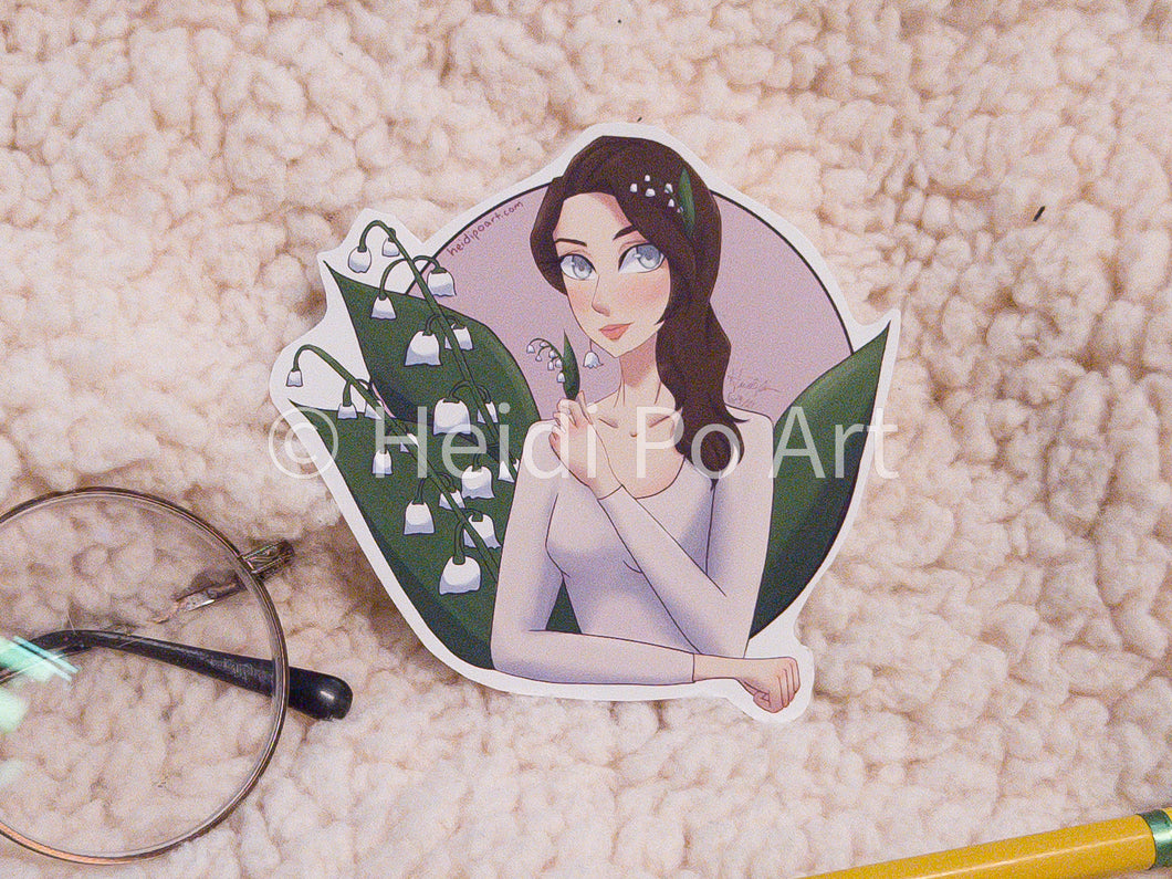 Lily of the Valley Flower Girl - Sticker
