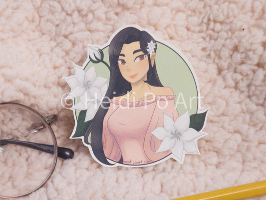 Sampaguita (Jasmine) Flower Girl - Sticker